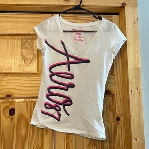 White Aeropostale v neck. Size M